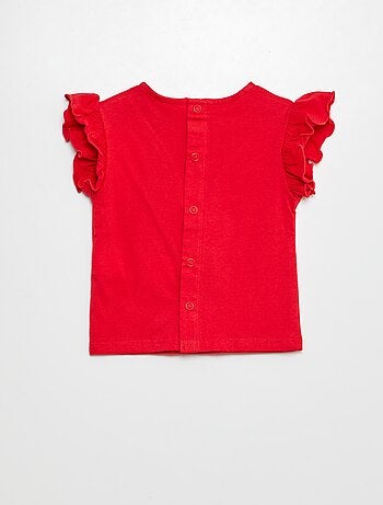 T-shirt à manches courtes volantées
