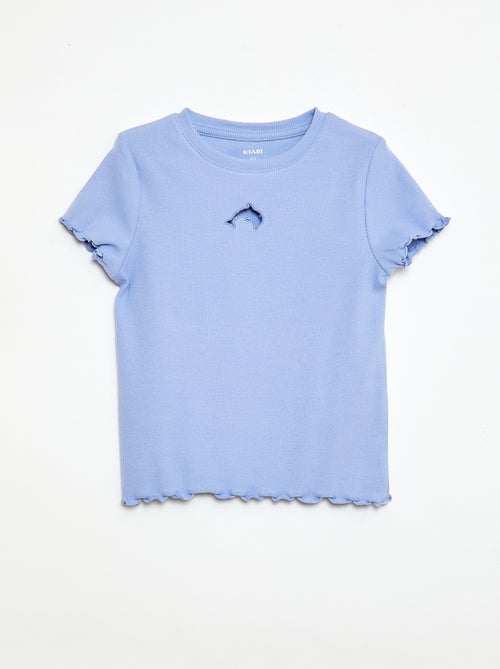 T-shirt à manches courtesavec forme ajourée - Kiabi