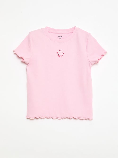 T-shirt à manches courtesavec forme ajourée - Kiabi