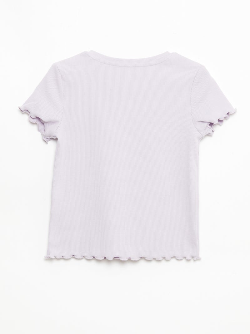 T-shirt à manches courtesavec forme ajourée Violet - Kiabi