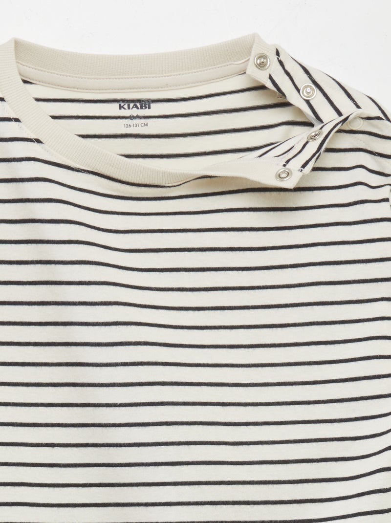 Le t-shirt manches longues jersey mince rayé Coupe décontractée | Twik