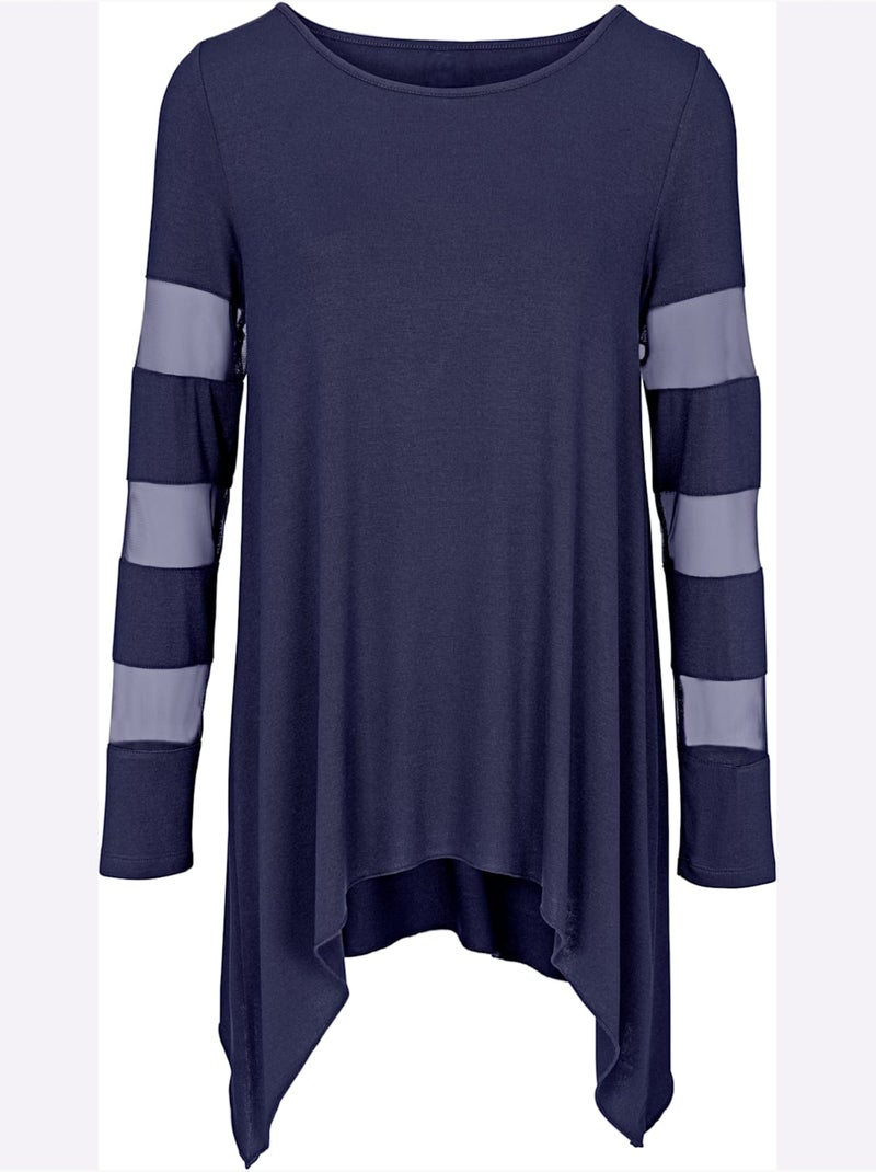 T-shirt à Manches Longues - Taille Standard - Helline Bleu nuit - Kiabi