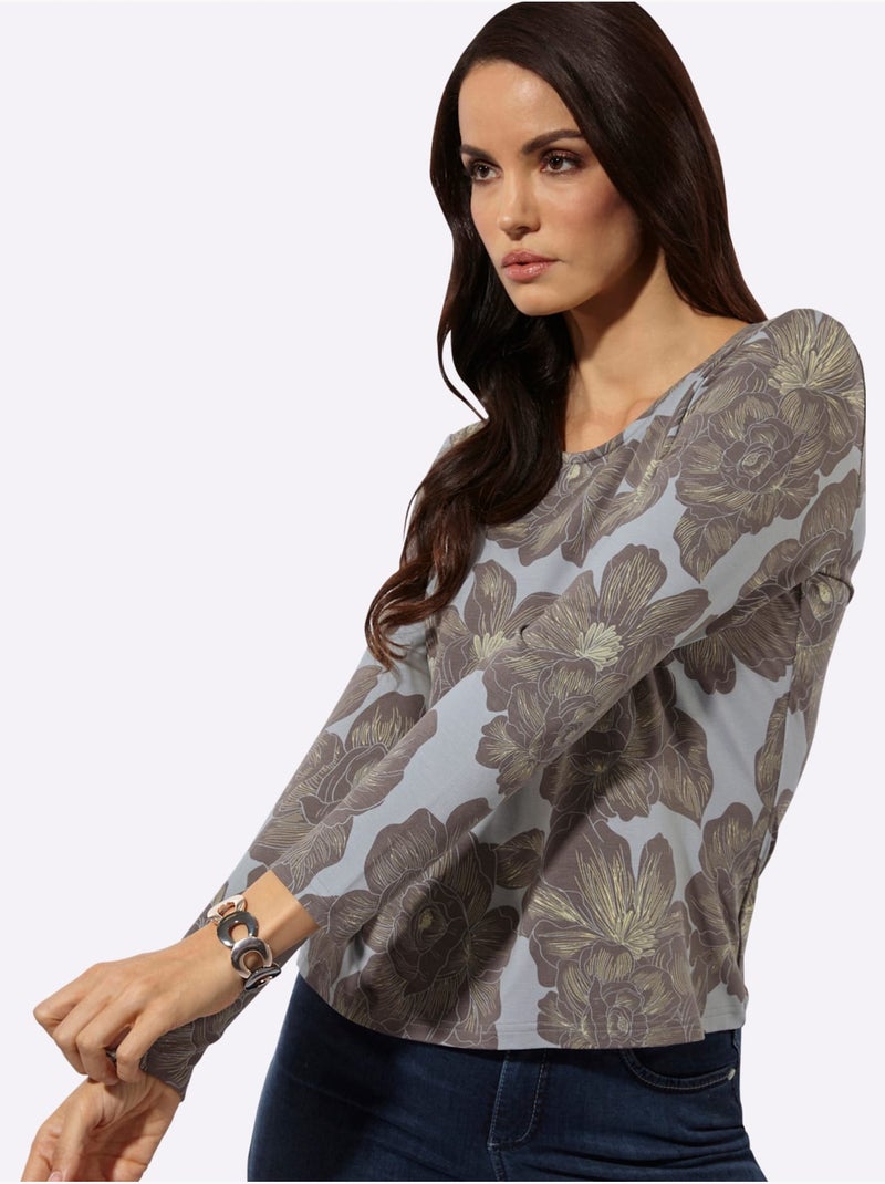 T-shirt à manches longues - taille standard - helline Gris Gris - Kiabi