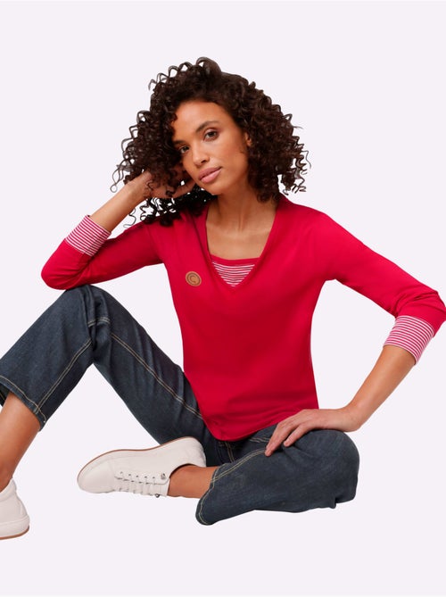 T-shirt à Manches Longues - Taille Standard - Helline - Kiabi T-shirt à Manches Longues - Taille Standard - Helline - Kiabi