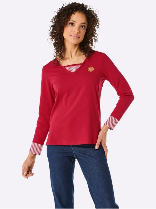 T-shirt à Manches Longues - Taille Standard - Helline - Kiabi T-shirt à Manches Longues - Taille Standard - Helline - Kiabi
