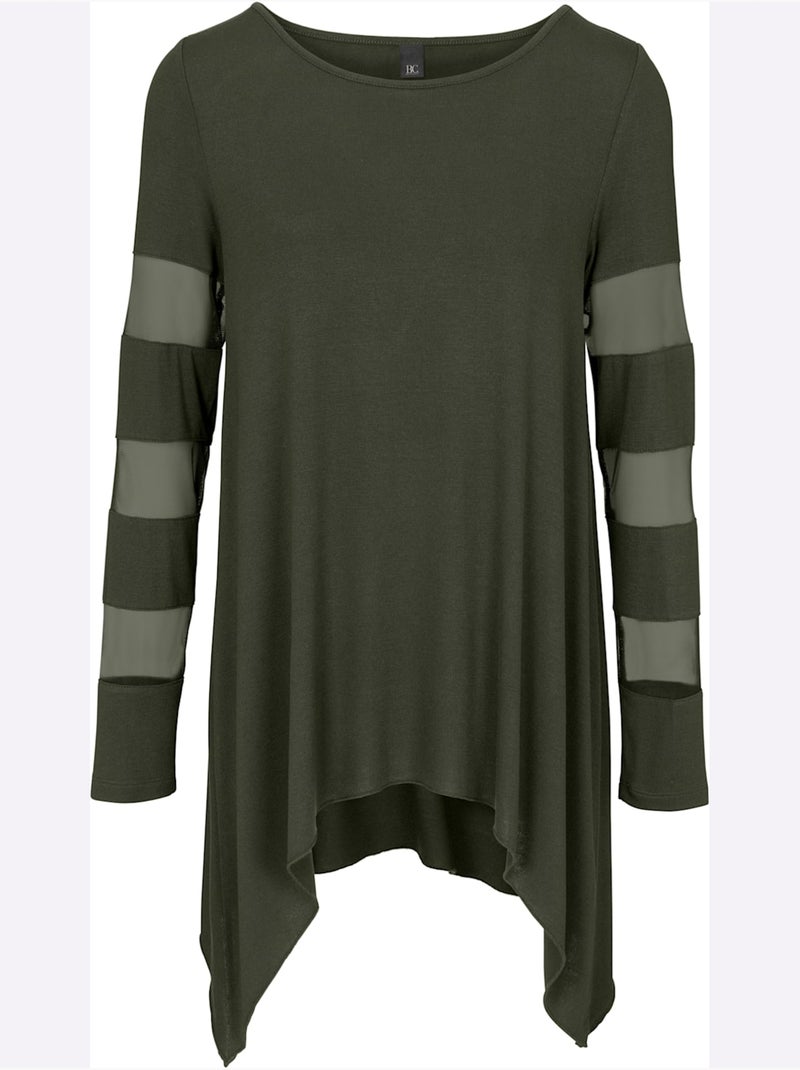 T-shirt à Manches Longues - Taille Standard - Helline Vert - Kiabi