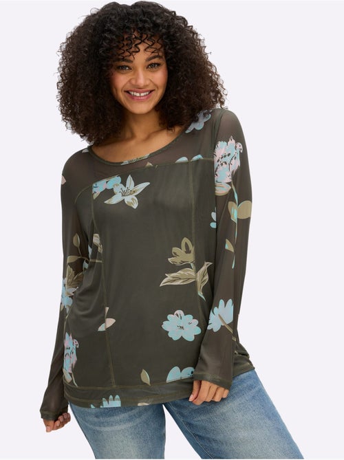 T-shirt à Manches Longues - Taille Standard - Sheego - Kiabi