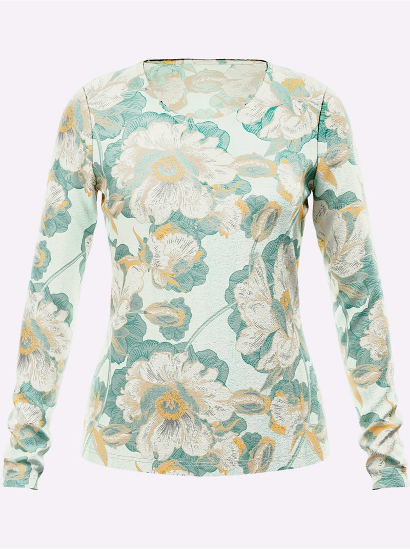 T-shirt à Manches Longues - Taille Standard - Witt Menthe - Kiabi