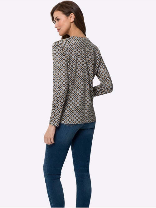 T-shirt à Manches Longues 100% Coton - Taille Standard - Helline - Kiabi T-shirt à Manches Longues 100% Coton - Taille Standard - Helline - Kiabi