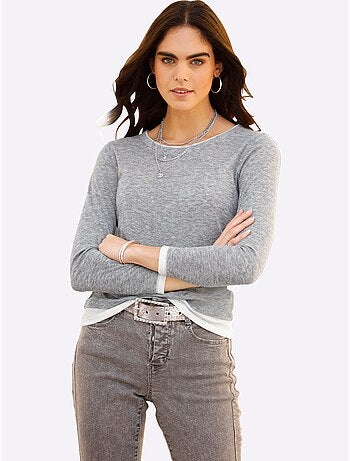 T-shirt à Manches Longues 2 En 1 Look 2 En 1 - Taille Standard - Helline