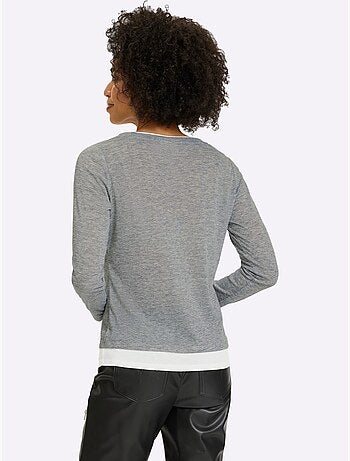 T-shirt à Manches Longues 2 En 1 Look 2 En 1 - Taille Standard - Helline