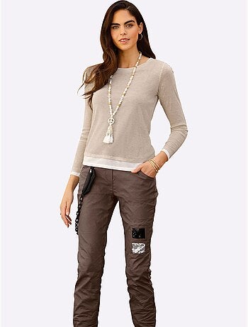 T-shirt à Manches Longues 2 En 1 Look 2 En 1 - Taille Standard - Helline