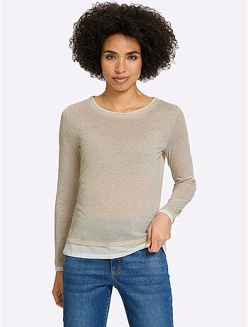 T-shirt à Manches Longues 2 En 1 Look 2 En 1 - Taille Standard - Helline