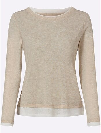 T-shirt à Manches Longues 2 En 1 Look 2 En 1 - Taille Standard - Helline