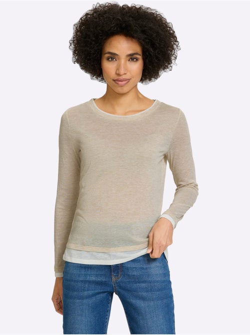 T-shirt à Manches Longues 2 En 1 Look 2 En 1 - Taille Standard - Helline - Kiabi T-shirt à Manches Longues 2 En 1 Look 2 En 1 - Taille Standard - Helline - Kiabi