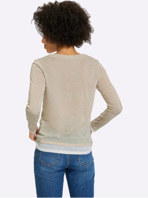 T-shirt à Manches Longues 2 En 1 Look 2 En 1 - Taille Standard - Helline - Kiabi T-shirt à Manches Longues 2 En 1 Look 2 En 1 - Taille Standard - Helline - Kiabi