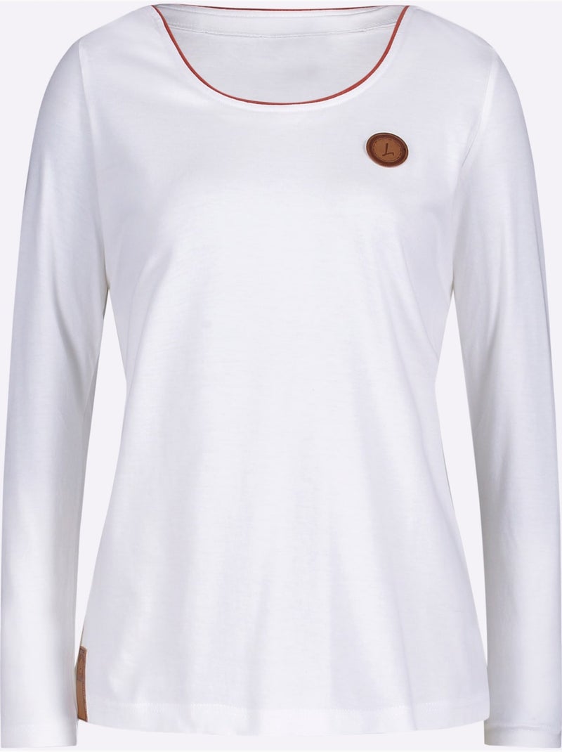 T-shirt à manches longues 50% coton - taille standard - witt Blanc - Kiabi