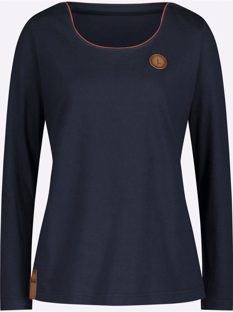 T-shirt à manches longues 50% coton - taille standard - witt Bleu marine - Kiabi