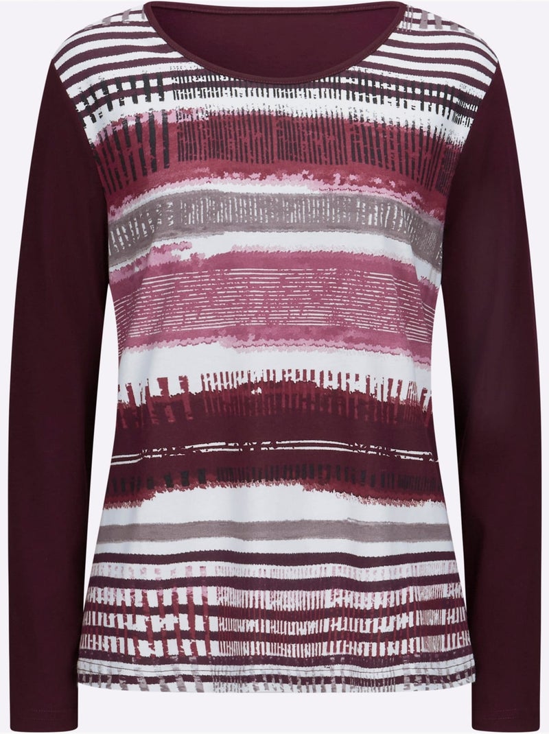 T-shirt à manches longues 50% coton - taille standard - witt Bordeaux - Kiabi