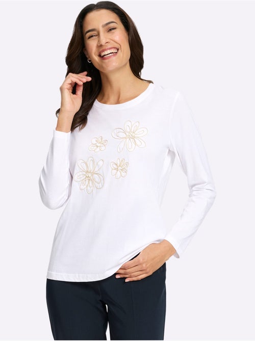 T-shirt à Manches Longues 50% Coton - Taille Standard - Witt - Kiabi