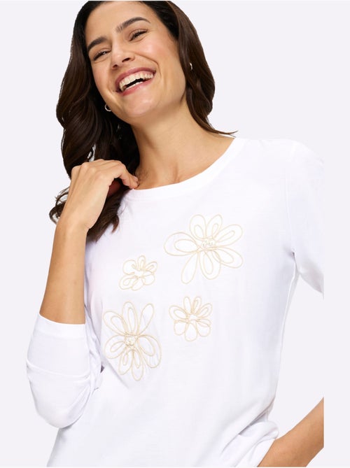 T-shirt à Manches Longues 50% Coton - Taille Standard - Witt - Kiabi