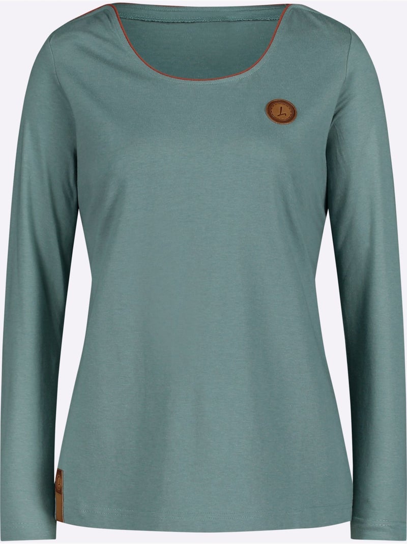 T-shirt à manches longues 50% coton - taille standard - witt Vert jade - Kiabi
