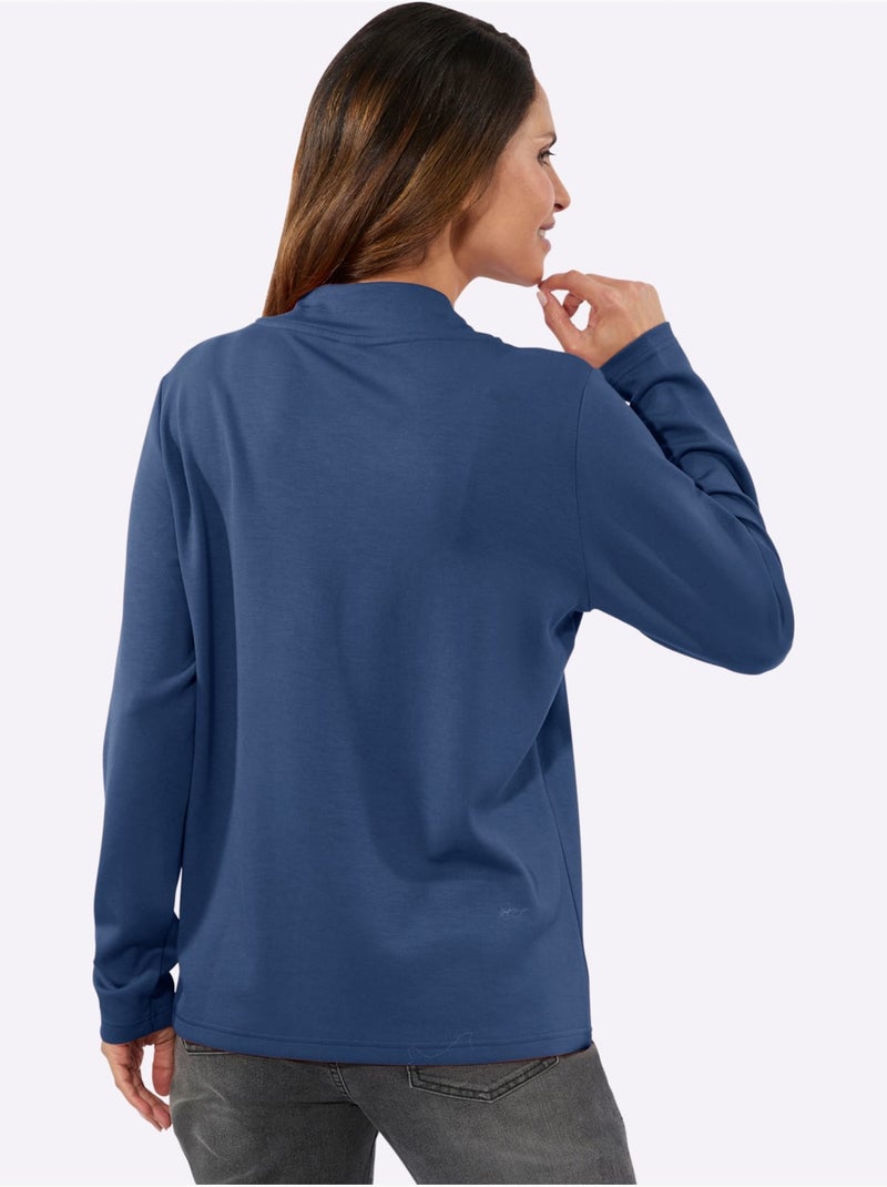 T-shirt à Manches Longues 50% Modal - Taille Standard - Witt Bleu jean - Kiabi
