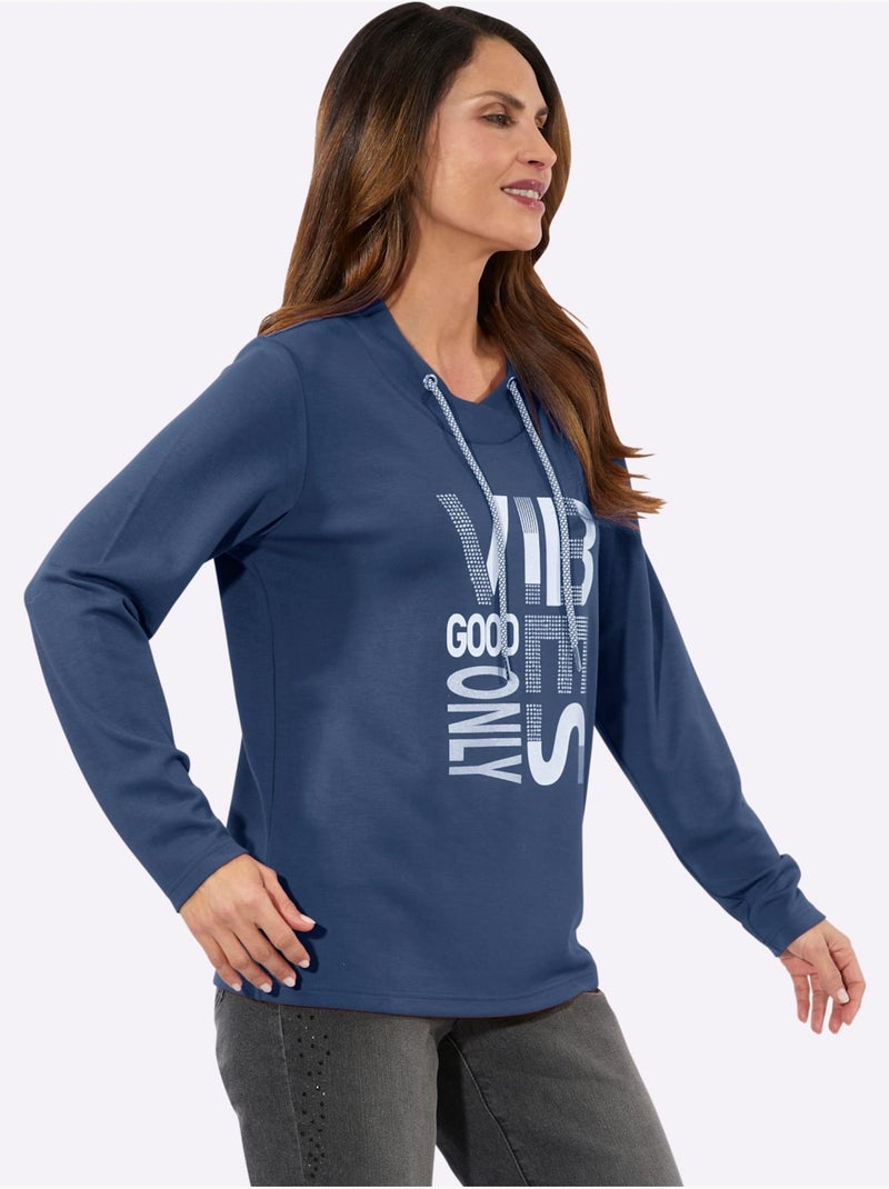 T-shirt à Manches Longues 50% Modal - Taille Standard - Witt Bleu jean - Kiabi