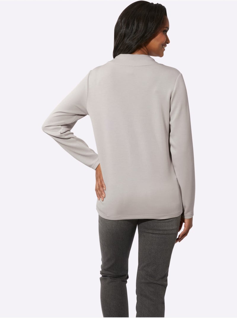 T-shirt à Manches Longues 50% Modal - Taille Standard - Witt Gris clair - Kiabi
