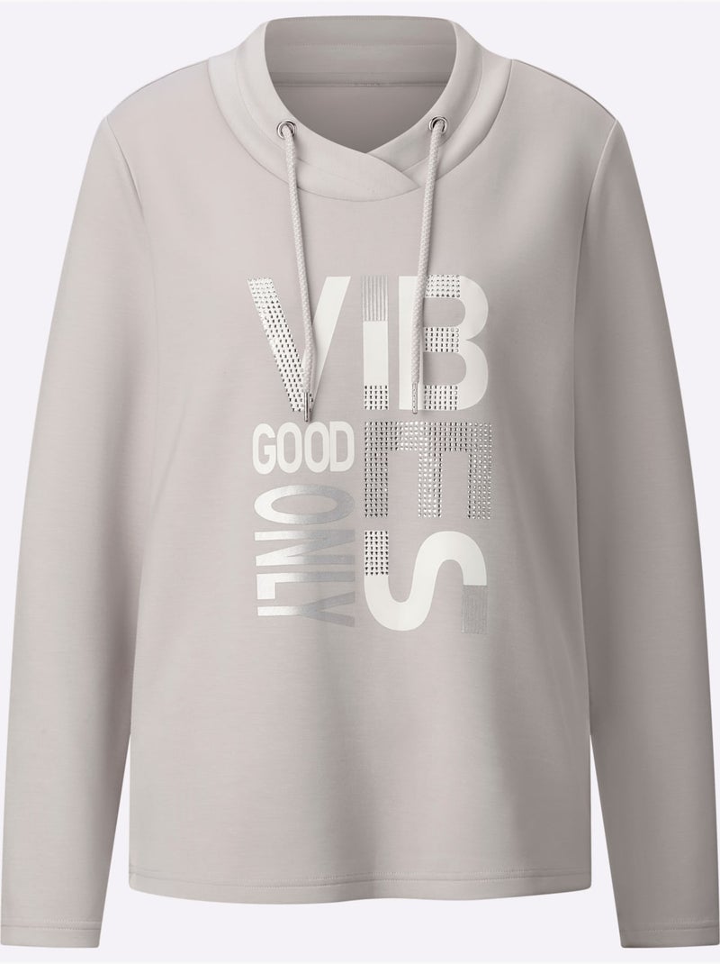 T-shirt à Manches Longues 50% Modal - Taille Standard - Witt Gris clair - Kiabi