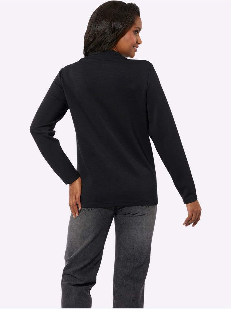 T-shirt à Manches Longues 50% Modal - Taille Standard - Witt Noir - Kiabi