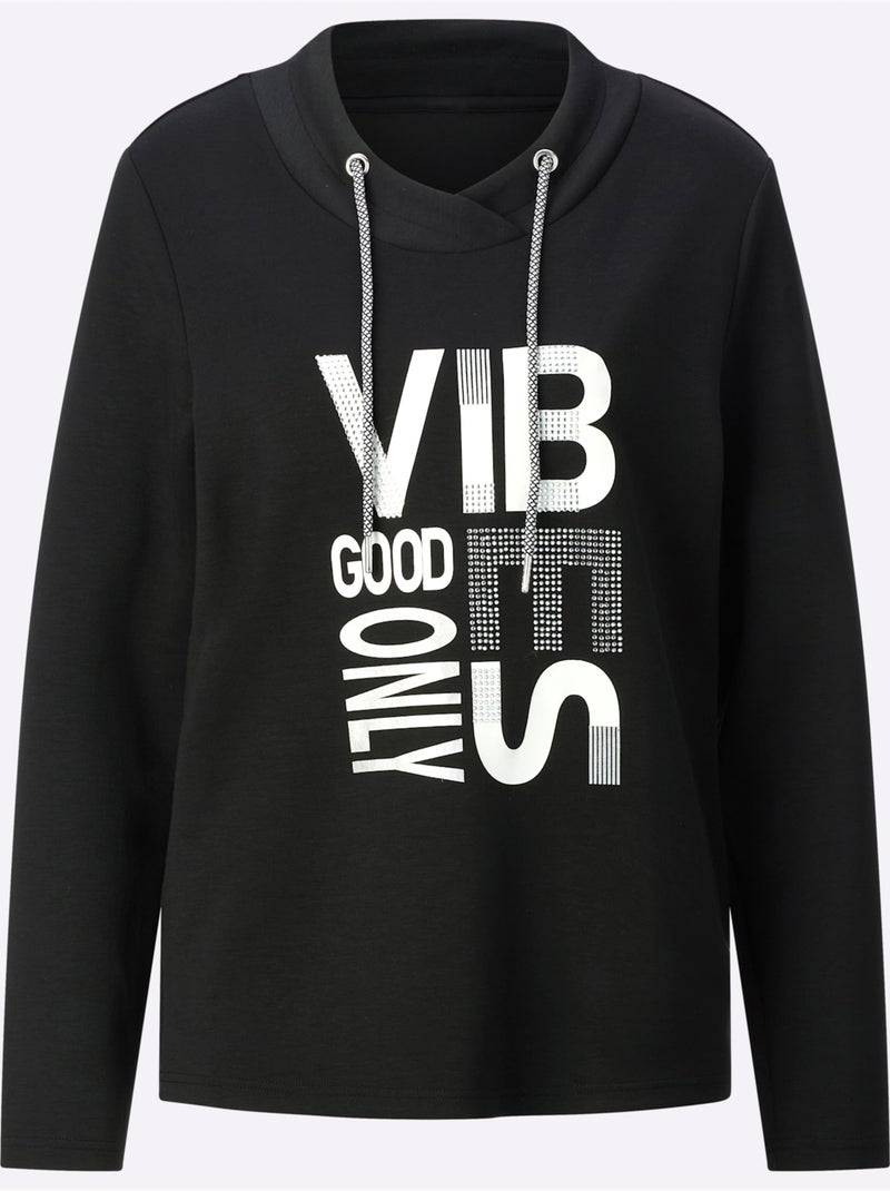 T-shirt à Manches Longues 50% Modal - Taille Standard - Witt Noir - Kiabi