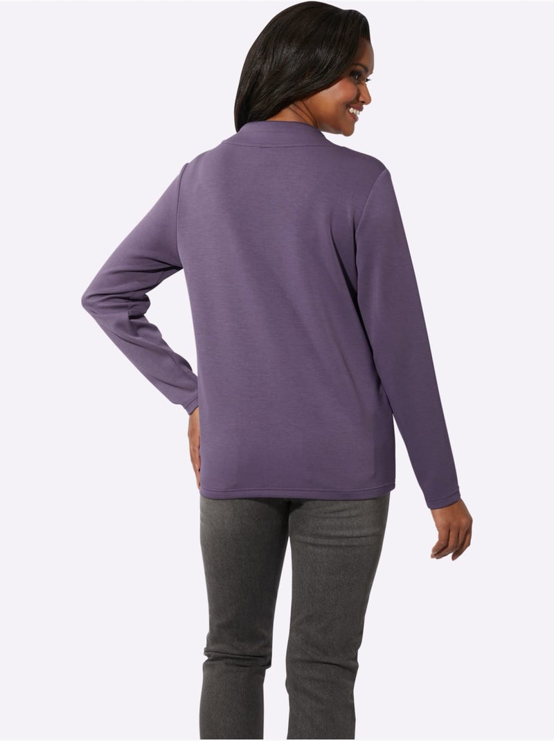 T-shirt à Manches Longues 50% Modal - Taille Standard - Witt Violet figue - Kiabi