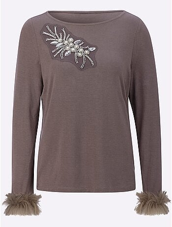 T-shirt à manches longues 95% modal - taille standard - helline