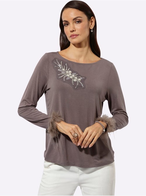 T-shirt à manches longues 95% modal - taille standard - helline - Kiabi T-shirt à manches longues 95% modal - taille standard - helline - Kiabi