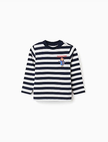 T-shirt à manches longues à rayures avec paddington