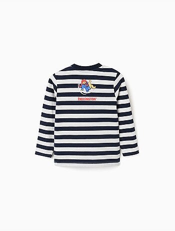 T-shirt à manches longues à rayures avec paddington
