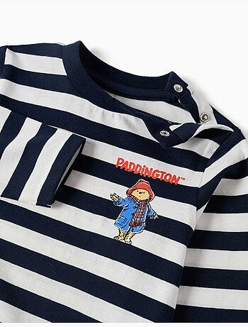 T-shirt à manches longues à rayures avec paddington