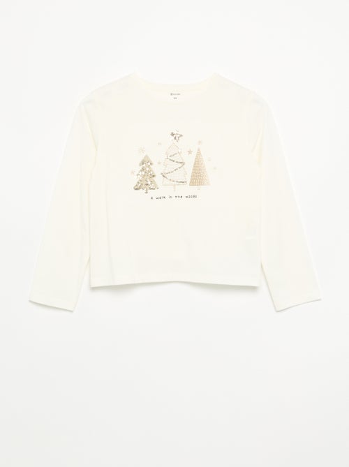 T-shirt à manches longues avec animation - Kiabi