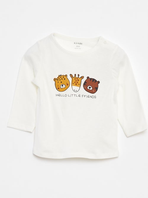 T-shirt à manches longues avec animation - Kiabi