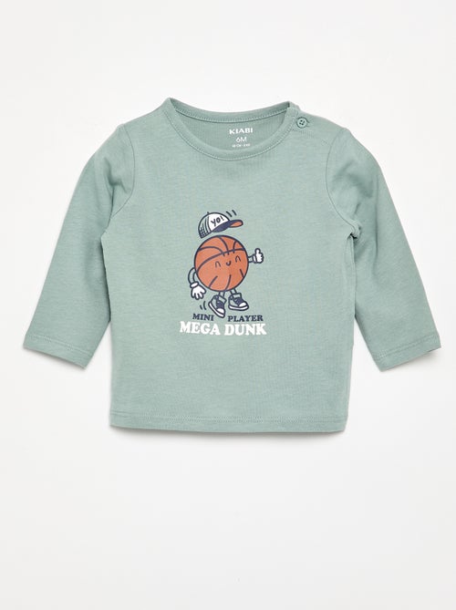 T-shirt à manches longues avec animation - Kiabi