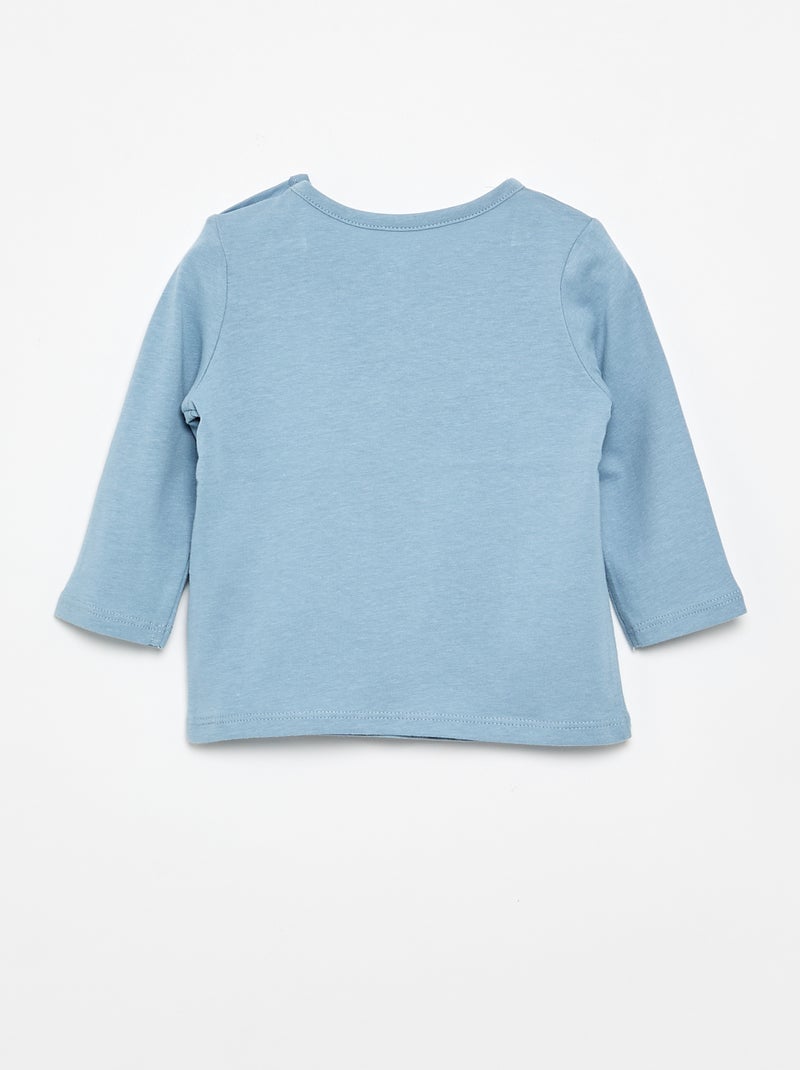 T-shirt à manches longues avec animation Bleu - Kiabi