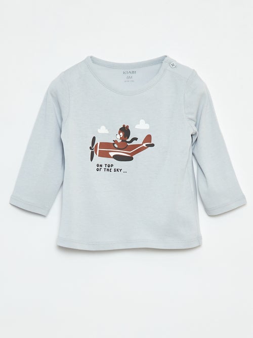 T-shirt à manches longues avec animation - Kiabi