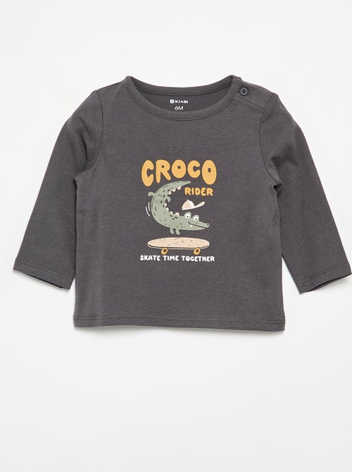 T-shirt à manches longues avec animation - Kiabi