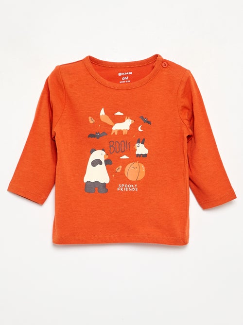T-shirt à manches longues avec animation - Kiabi