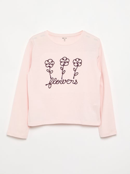 T-shirt à manches longues avec animation - Kiabi