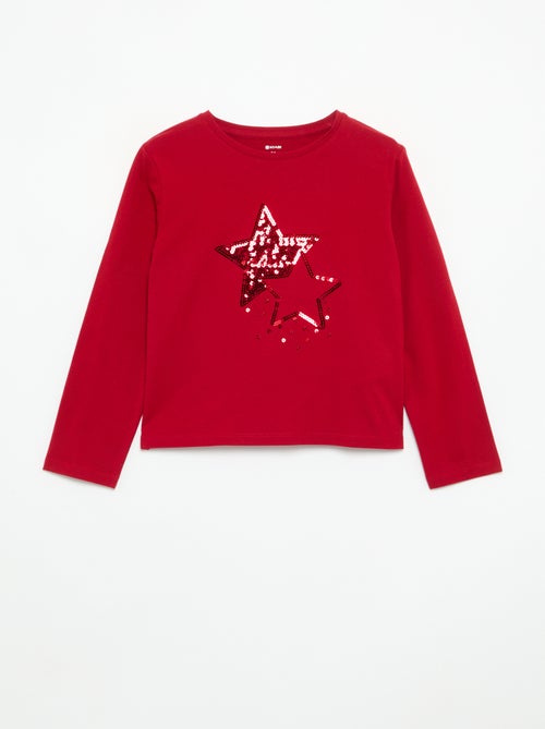 T-shirt à manches longues avec animation - Kiabi
