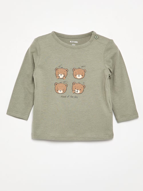 T-shirt à manches longues avec animation - Kiabi