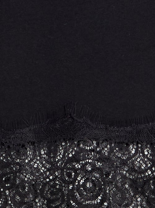 T-shirt à manches longues avec bas en dentelle - Kiabi