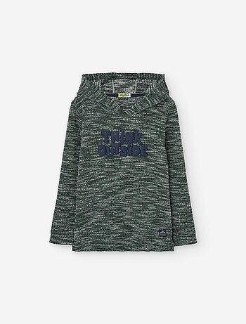 T-shirt à manches longues avec capuche et imprimé